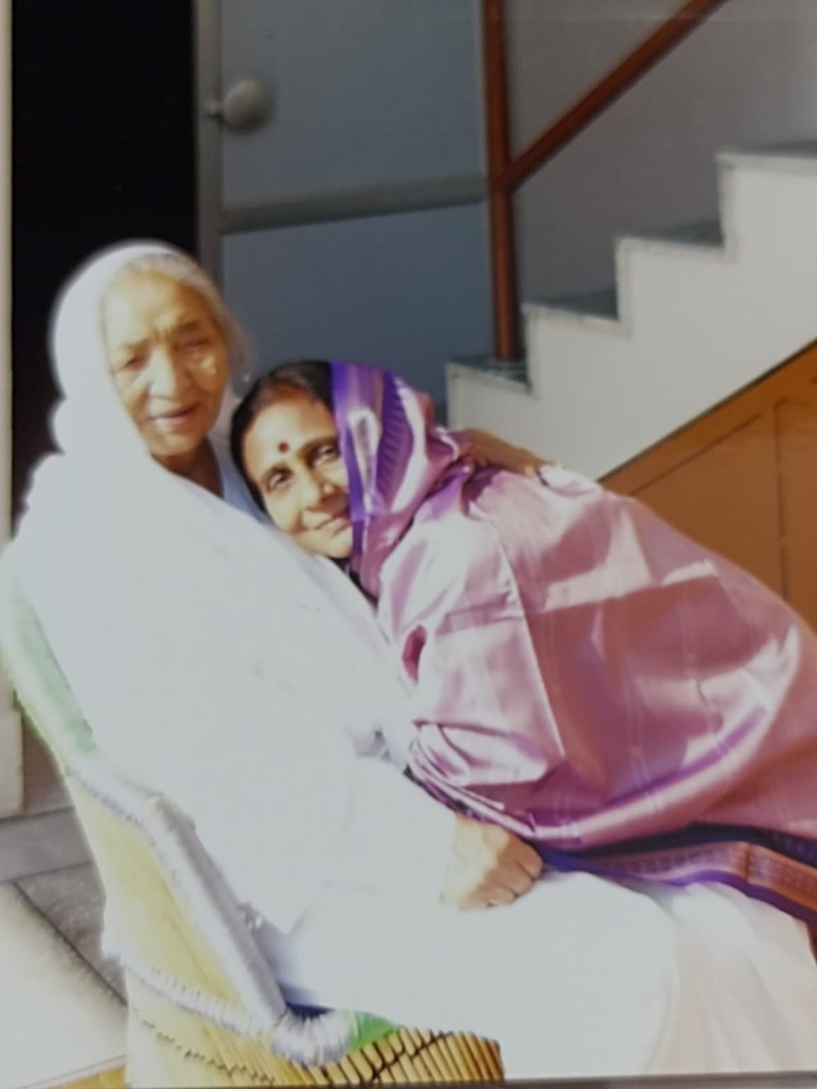 Sumati’s mausi embracing Ma at the Rishikesh ashram